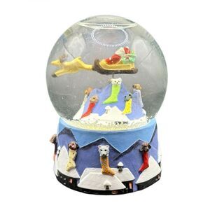 Neiman Marcus & Dept. 56 Collab Christmas 1991 Mini Snow Globe Santa & Sleigh